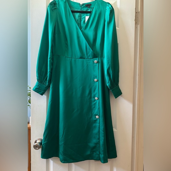 Ann Taylor Elegant Teal Wrap Dress - Picture 3 of 7